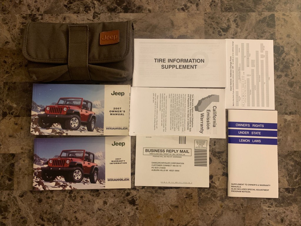 Picture of: JEEP WRANGLER OWNERS MANUAL X SPORT UNLIMITED SAHARA RUBICON RHD V  WD RWD