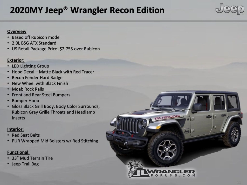 Picture of: Jeep Wrangler Rubicon Getting a Recon Edition