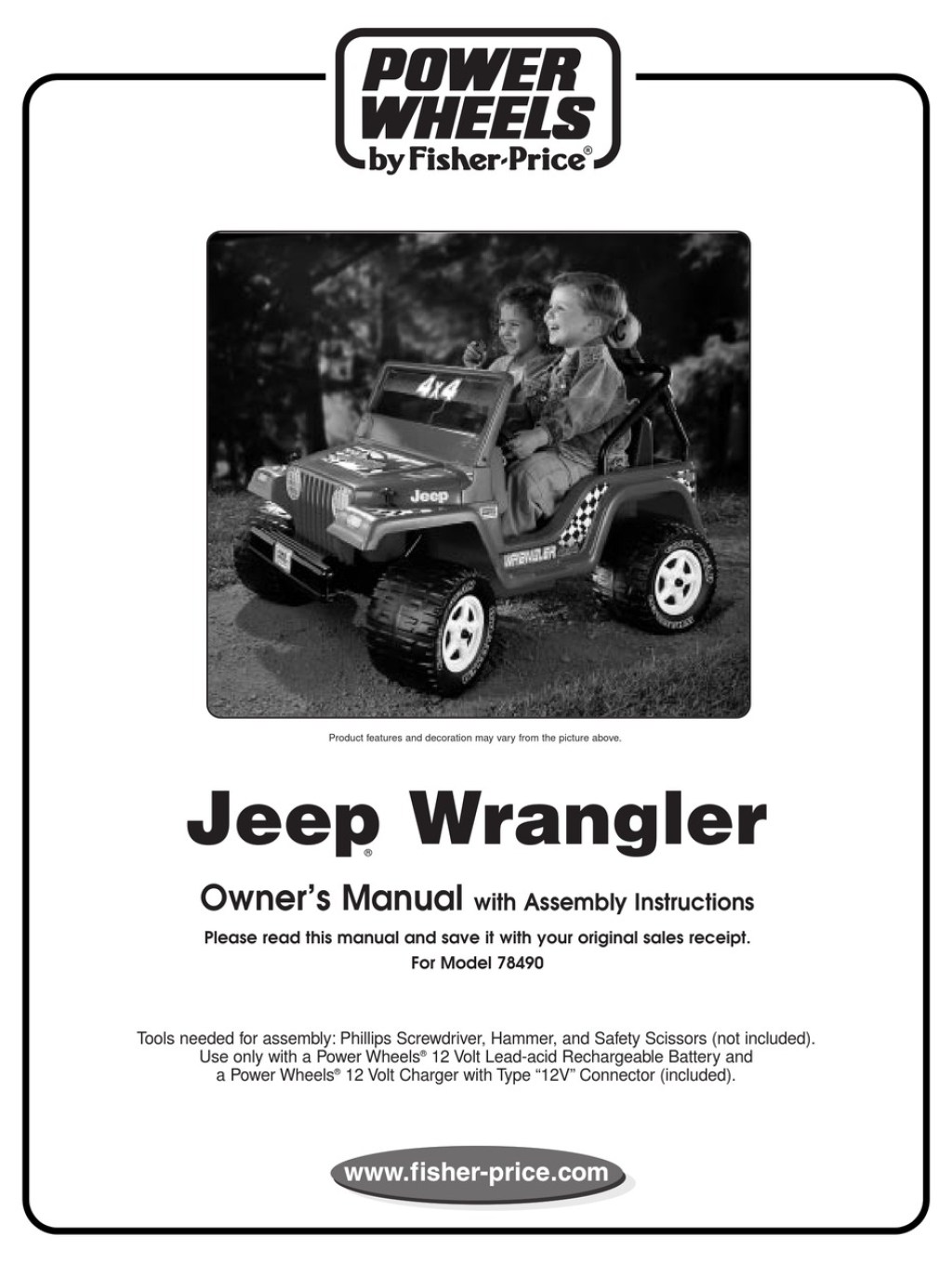 Picture of: POWER WHEELS JEEP WRANGLER  OWNER’S MANUAL Pdf Download